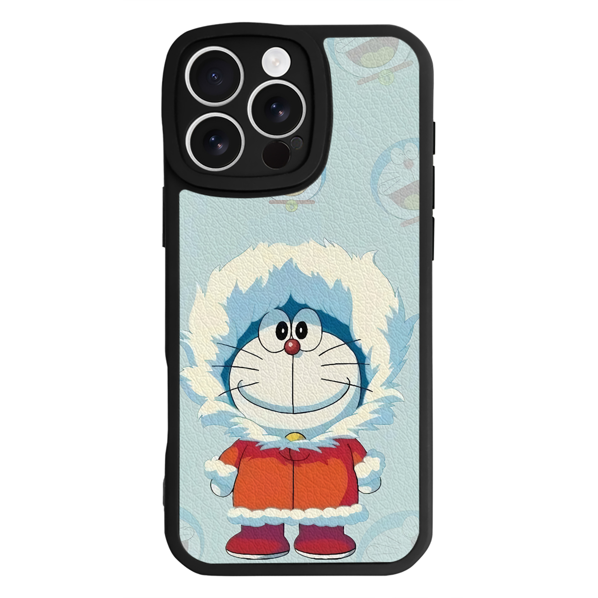 （画像用） ドラえもん Doraemon 【iPhone 16シリーズ対応】シリコンスマホケース（レザー調） 材質：シリコン